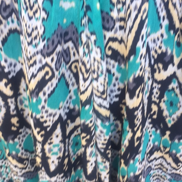 Sz S Arden B Green Black Asymmetrical Dress EUC - Picture 4 of 8